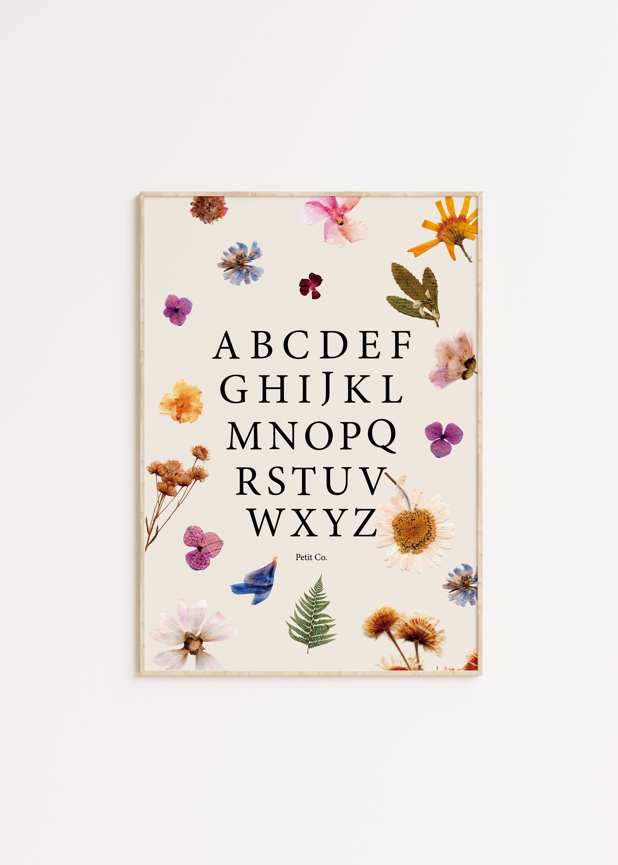 Flower Press Alphabet Poster Kids Wall Art