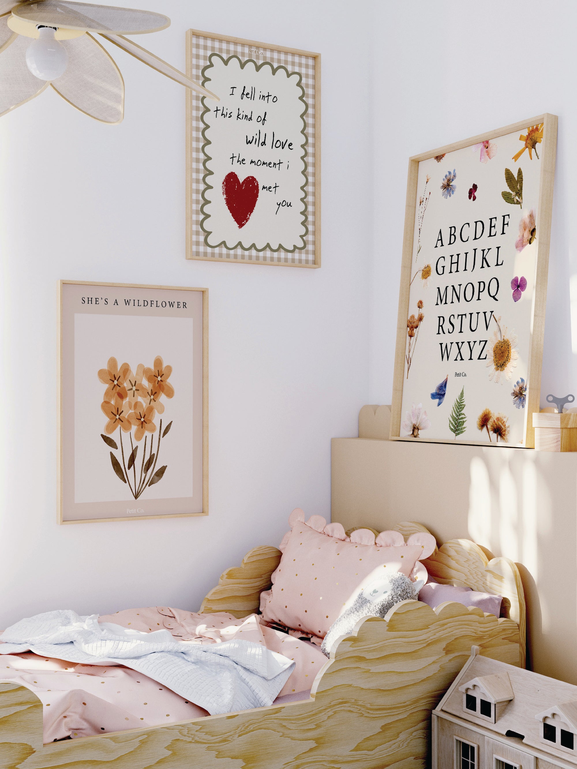 Flower Press Alphabet Poster Kids Wall Art