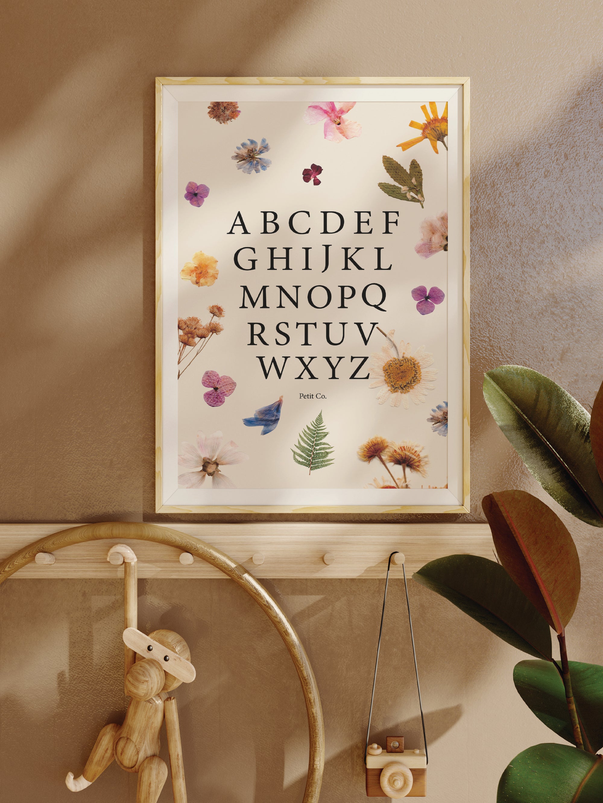 Flower Press Alphabet Poster Kids Wall Art