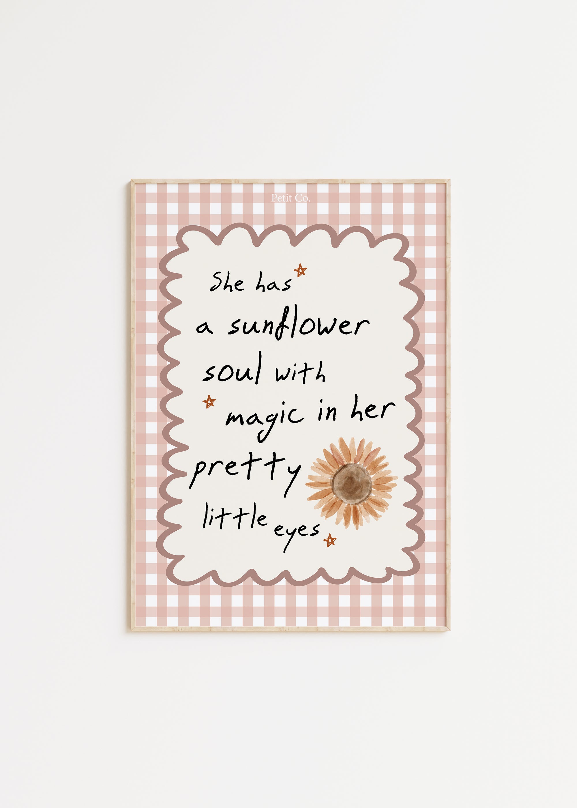 Pink Gingham And Girls Quote Kids Wall Art
