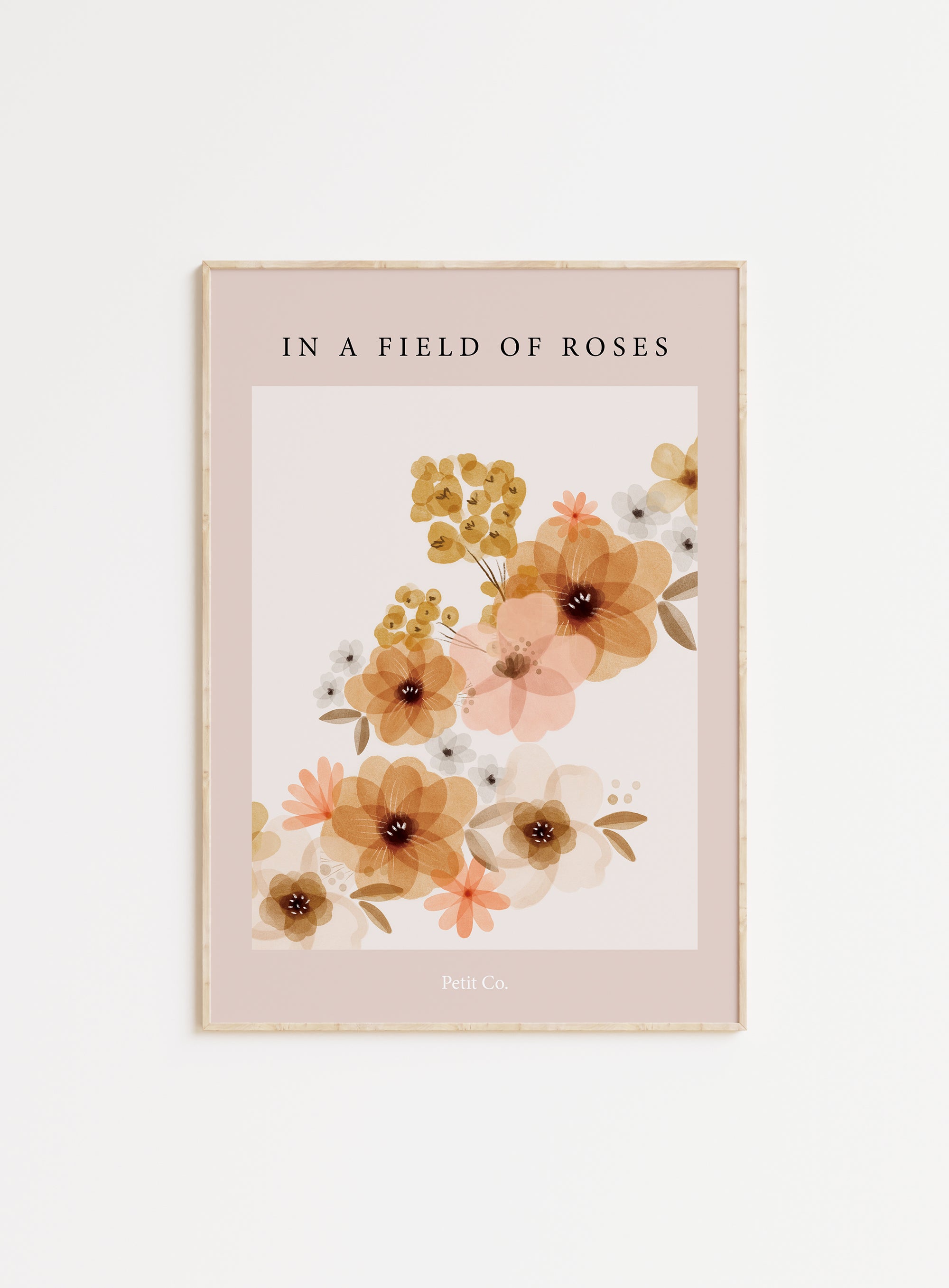 In A Field Of Roses Watercolour Flowers Kids Wall Art