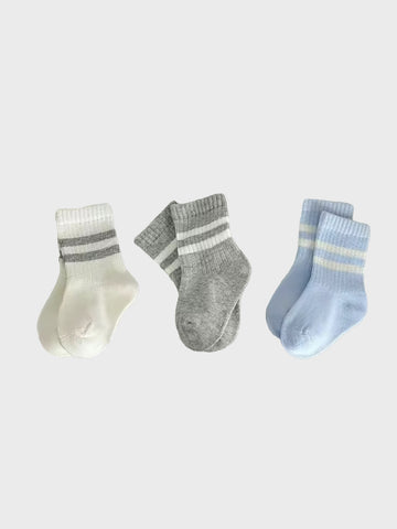 Petit Co. Baby Striped Socks (Blue Set)