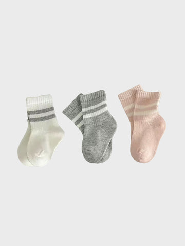 Petit Co. Baby Striped Socks (Pink Set)