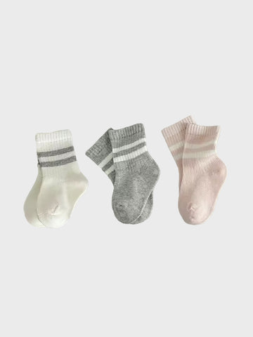 Petit Co. Baby Striped Socks (Pink Set)